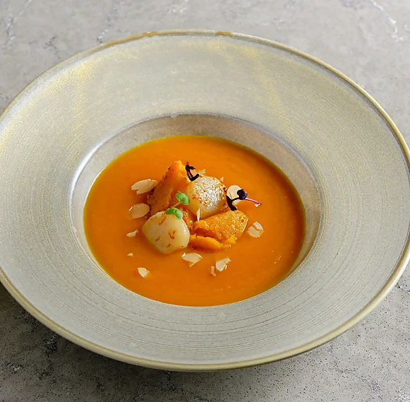 Крем – суп из тыквы с гребешками